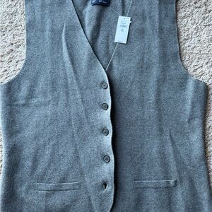 GAP Women's Gray Knit Button Vest